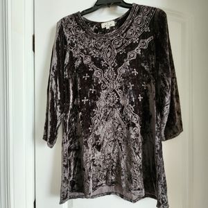 A&A velvet tunic top size Small